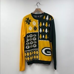 Men's NFL Green Bay Packers Crewneck Knit Ugly Pullover Sweater Green Holiday
